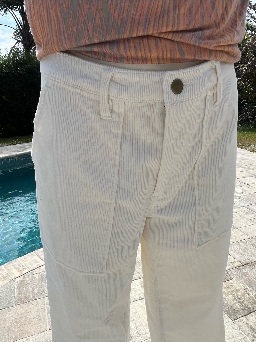 LASCANA Cream Corduroy Style Jeans Size 6 - Picture 3 of 10